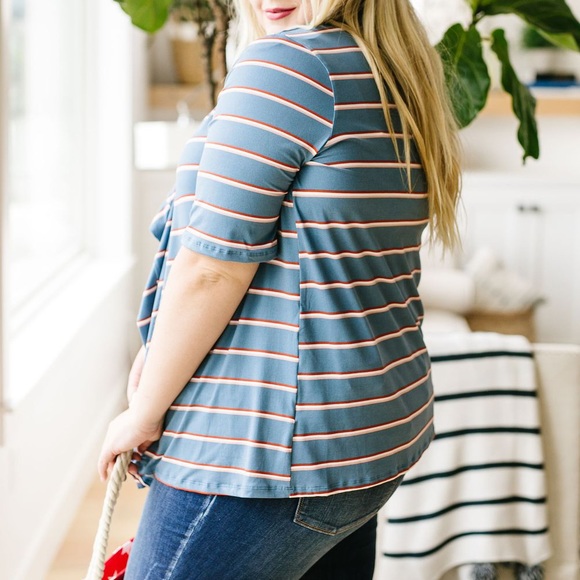 Sporty Striped Cardi in Blue - Picture 3 of 10